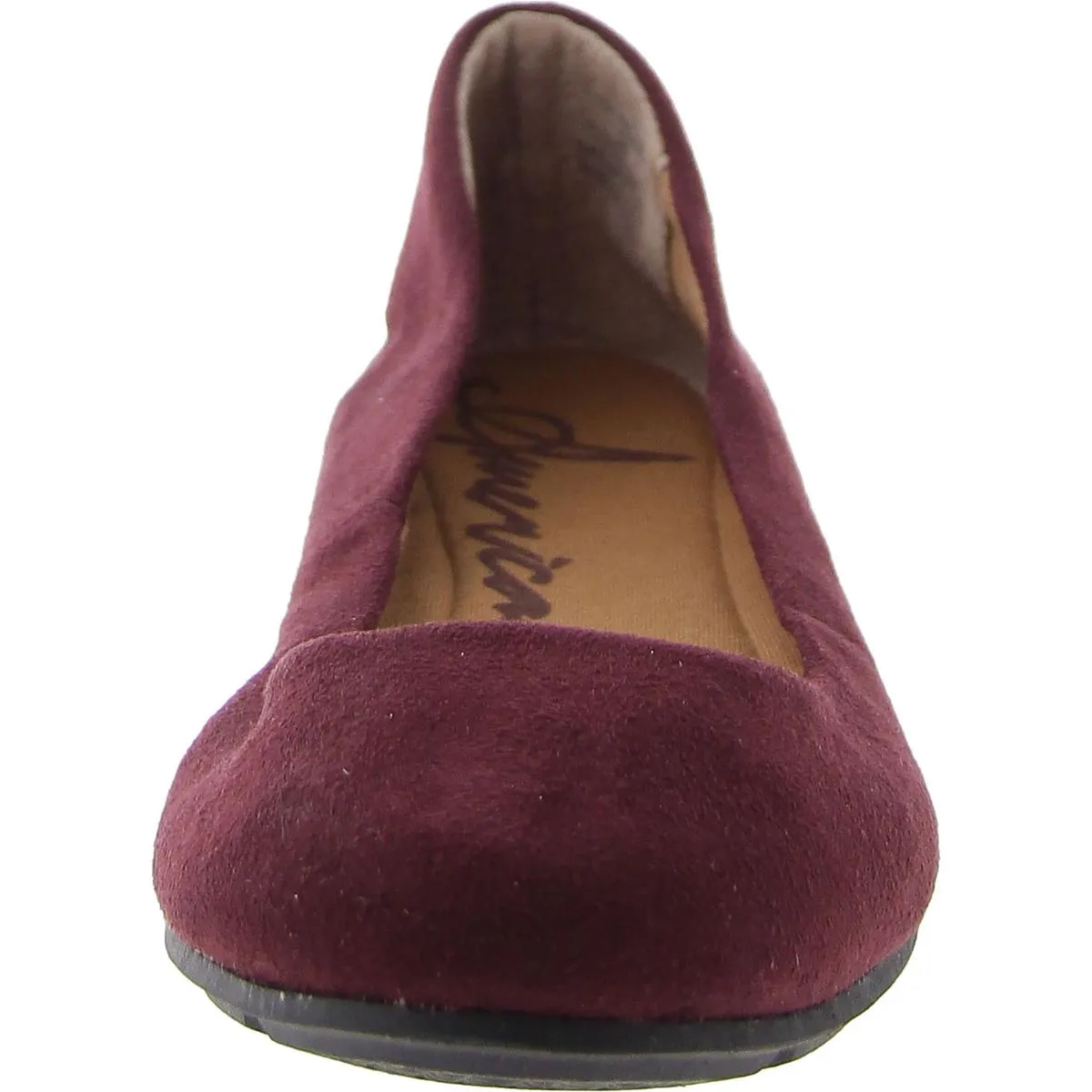 AELLIE Womens Faux Leather Slip On Ballet Flats