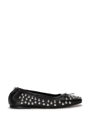 Amy Zip Closure Leather Ballet Flats