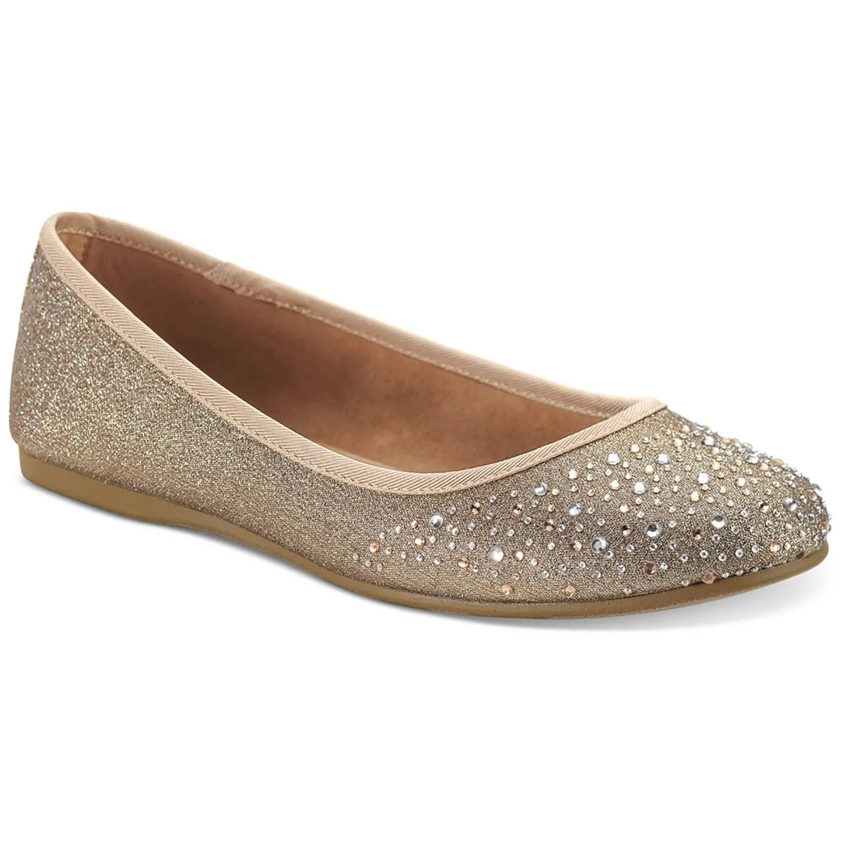 Angelynn  Womens Ribbed Trim  Man Made Ballet Flats