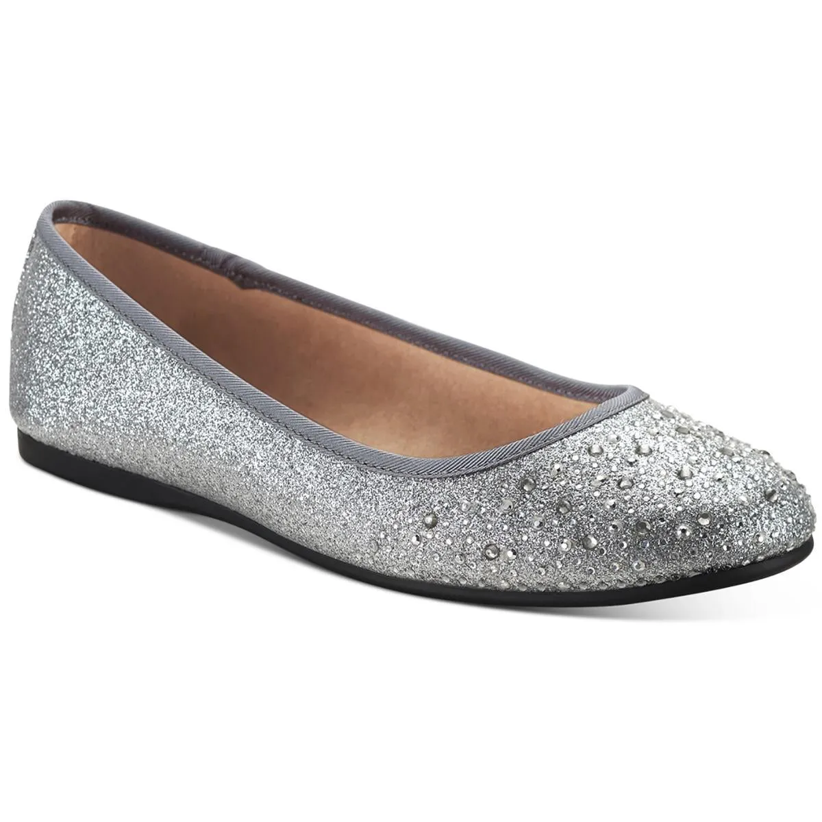 Angelynn  Womens Ribbed Trim  Man Made Ballet Flats