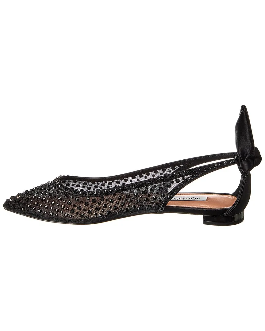Aquazzura Bow Tie Mesh & Satin Flat
