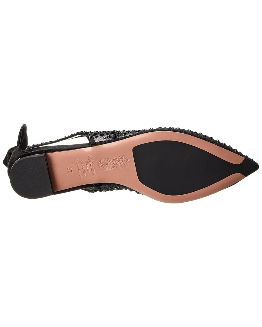 Aquazzura Bow Tie Mesh & Satin Flat