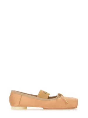 Ballerina Flats With Logo And Bow Detail