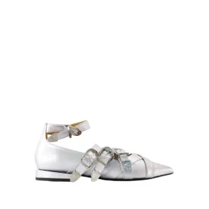 Ballerinas Aj926 - Leather - Silver