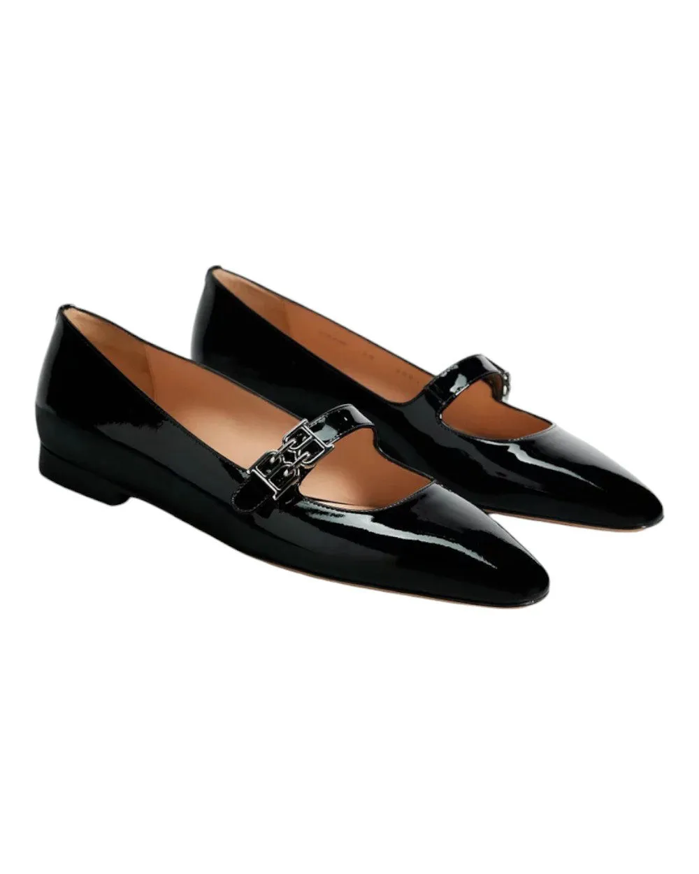 Bally Elis 6303067 Women's Black Calf Patent Leather Flat