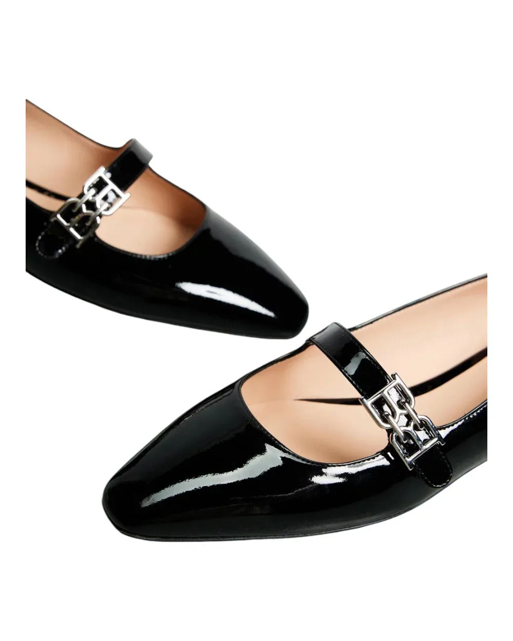 Bally Elis 6303067 Women's Black Calf Patent Leather Flat