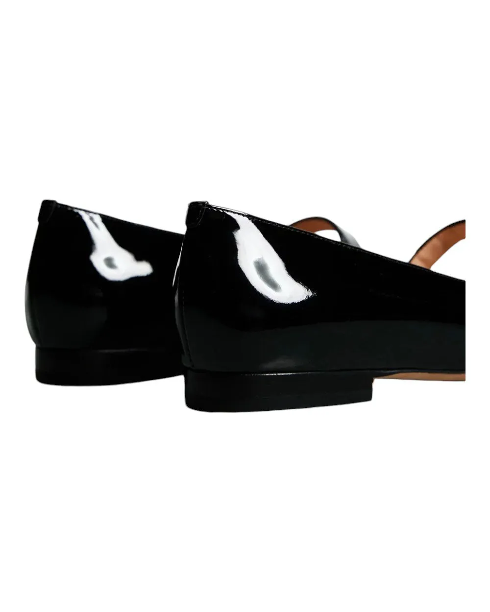 Bally Elis 6303067 Women's Black Calf Patent Leather Flat
