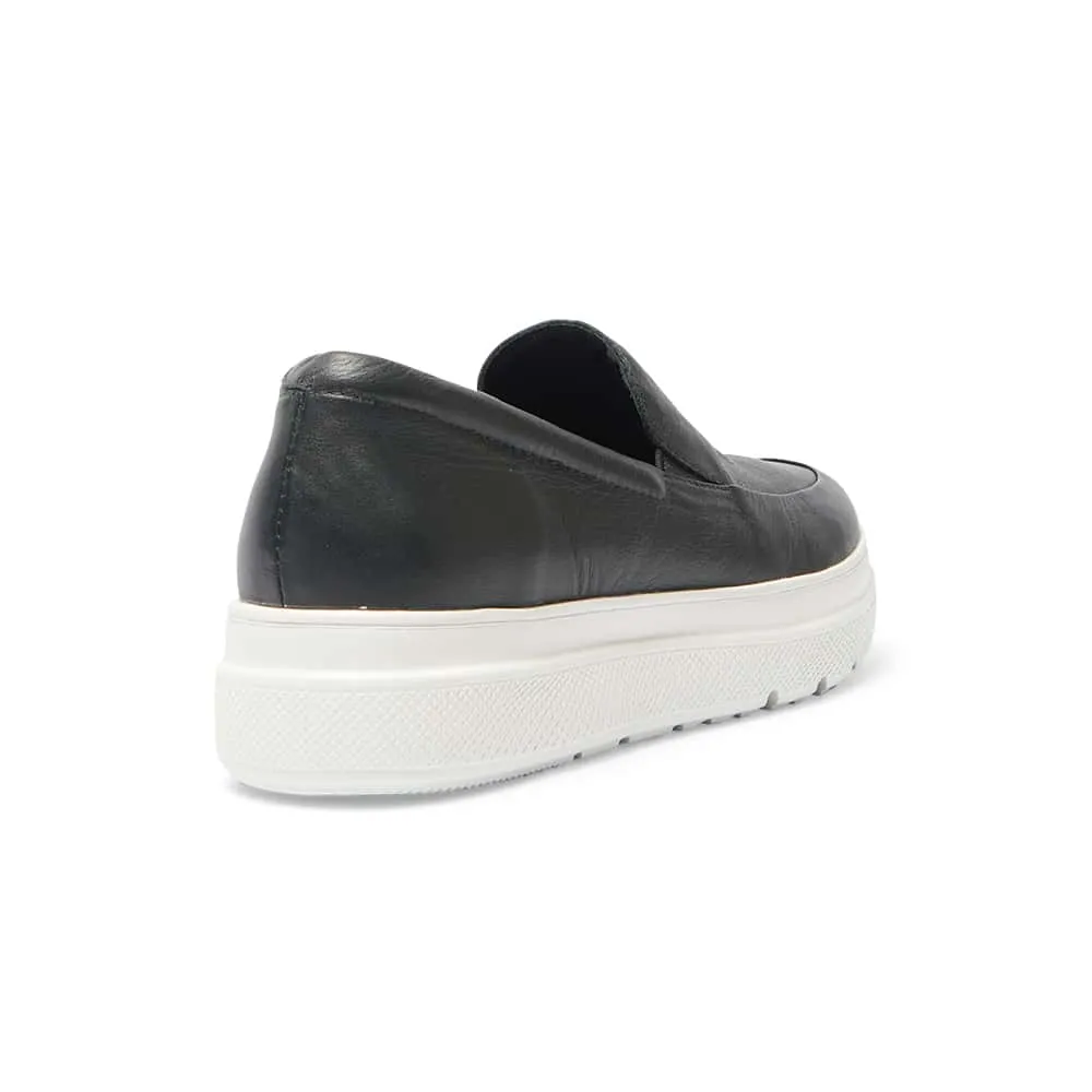 Becca Flat in Black Leather