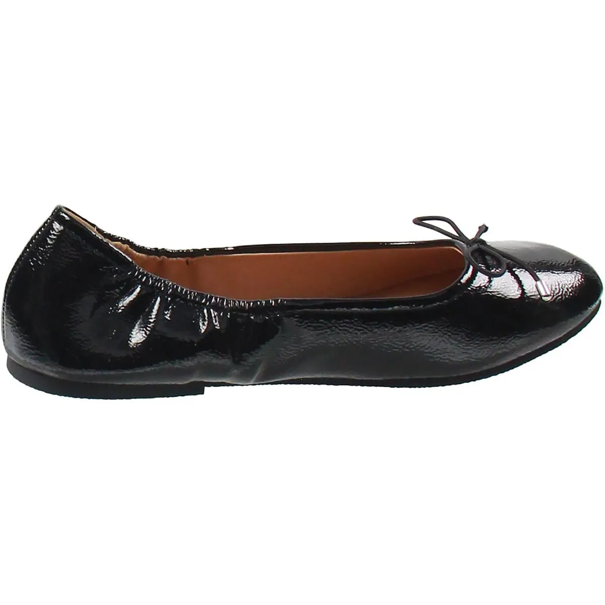 Bella Womens Bow Faux Leather Ballet Flats