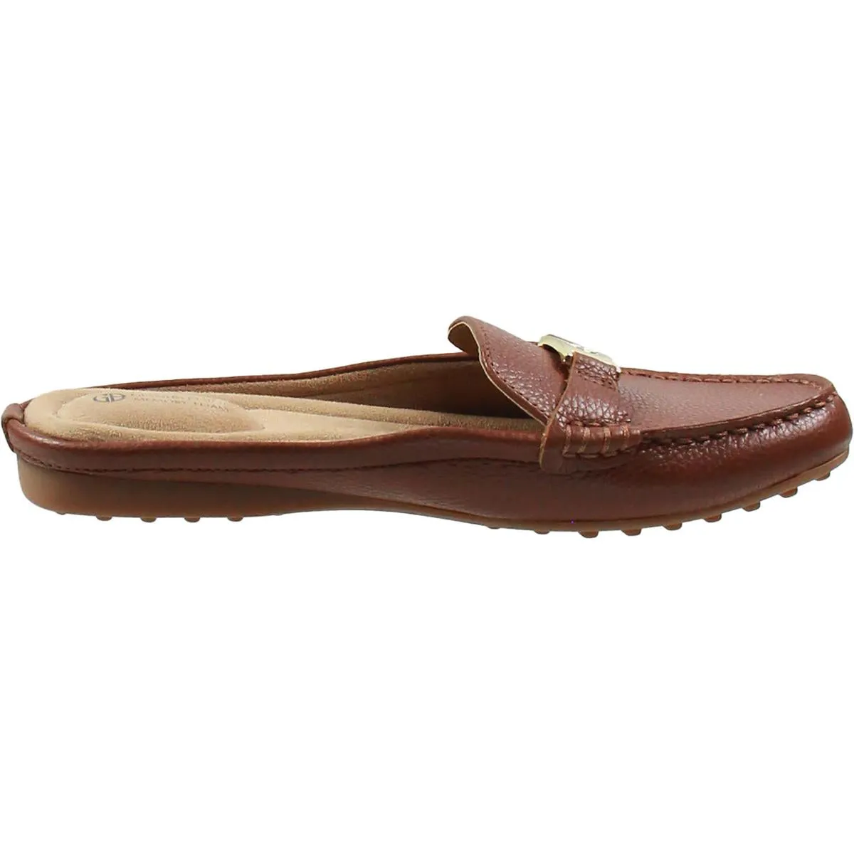 BHFO Womens Monogram Leather Moccasins