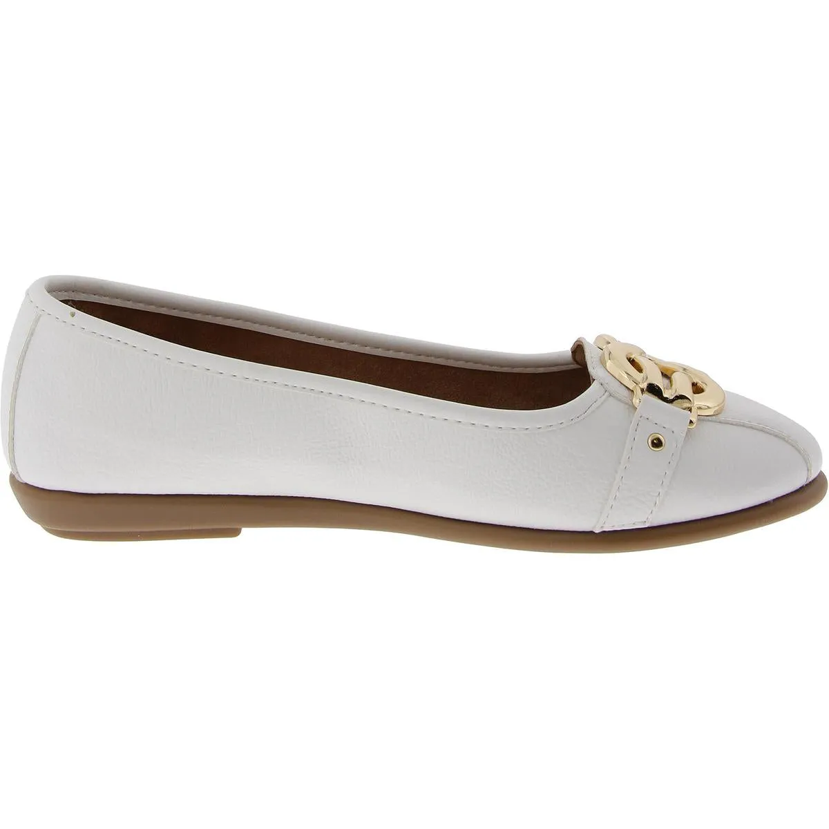 Big Bet Womens Faux Leather Slip On Flats