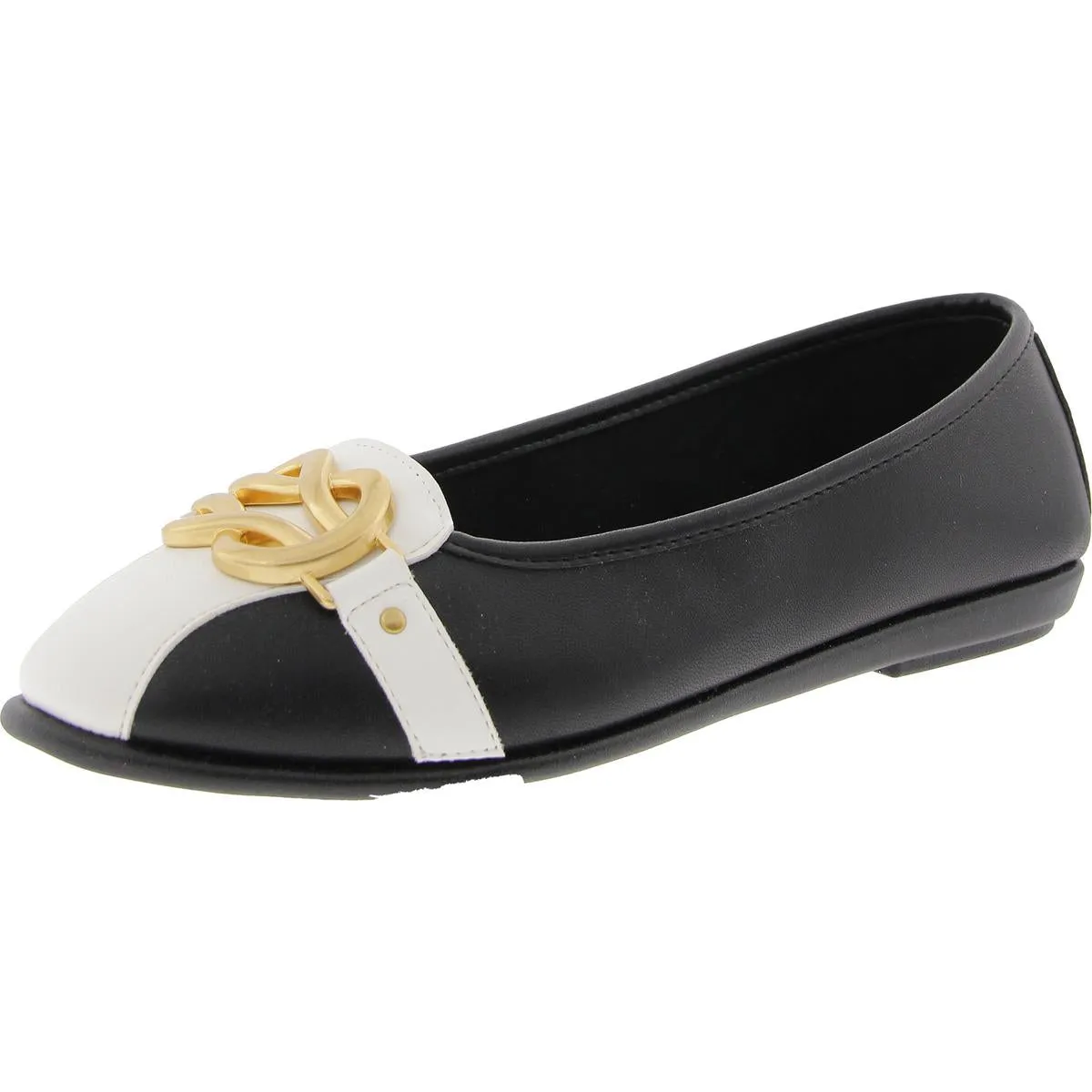 Big Bet Womens Faux Leather Slip On Flats