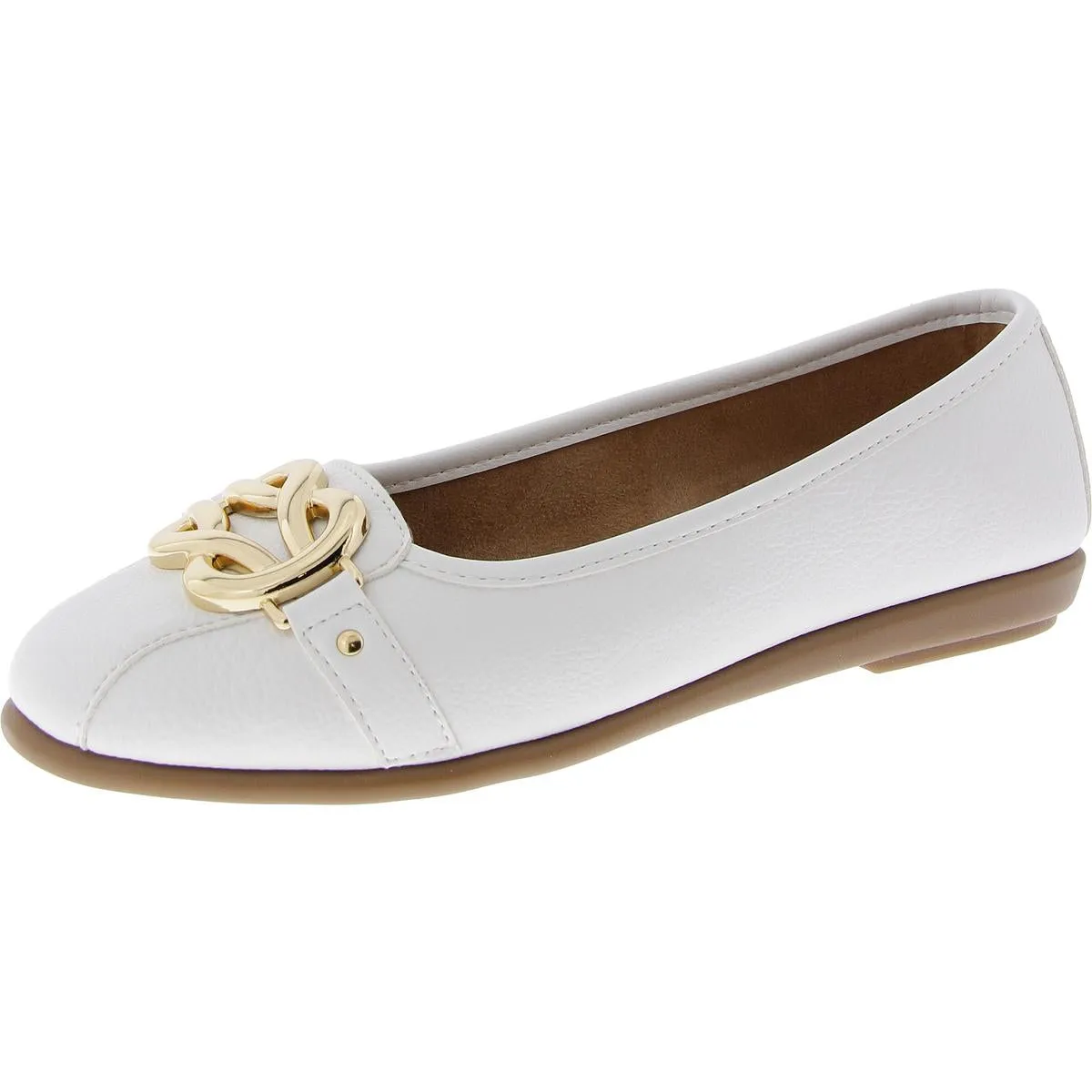 Big Bet Womens Faux Leather Slip On Flats