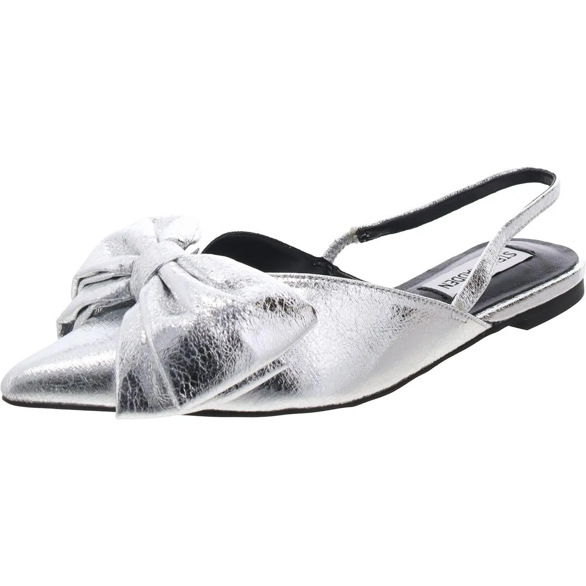 Bimbi Womens Faux Leather Metallic Slingbacks