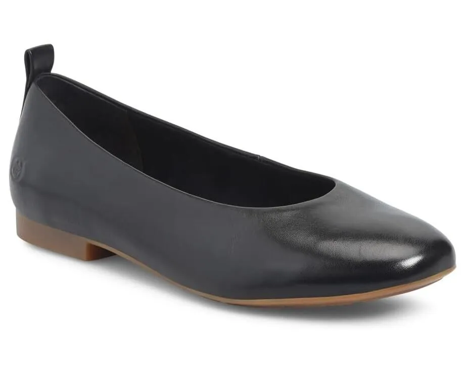 Born Patrice BR0064103 Ballet Flat Women US 8 Black Leather Slip On Shoes FZP079 (Black,8)