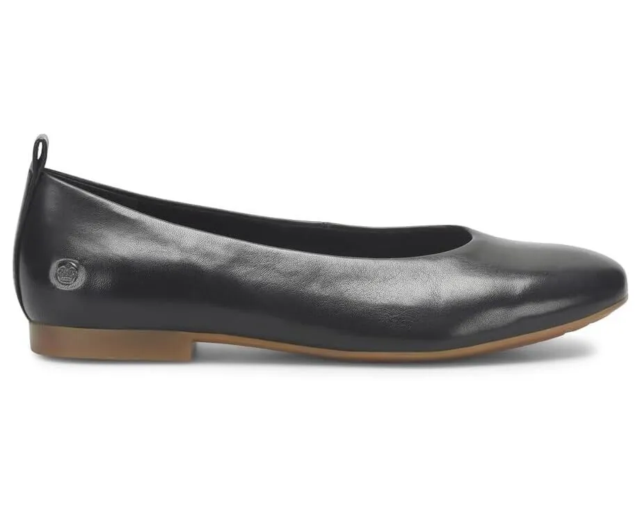 Born Patrice BR0064103 Ballet Flat Women US 8 Black Leather Slip On Shoes FZP079 (Black,8)