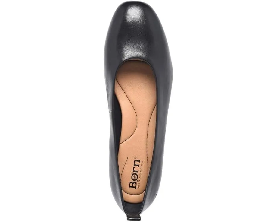 Born Patrice BR0064103 Ballet Flat Women US 8 Black Leather Slip On Shoes FZP079 (Black,8)