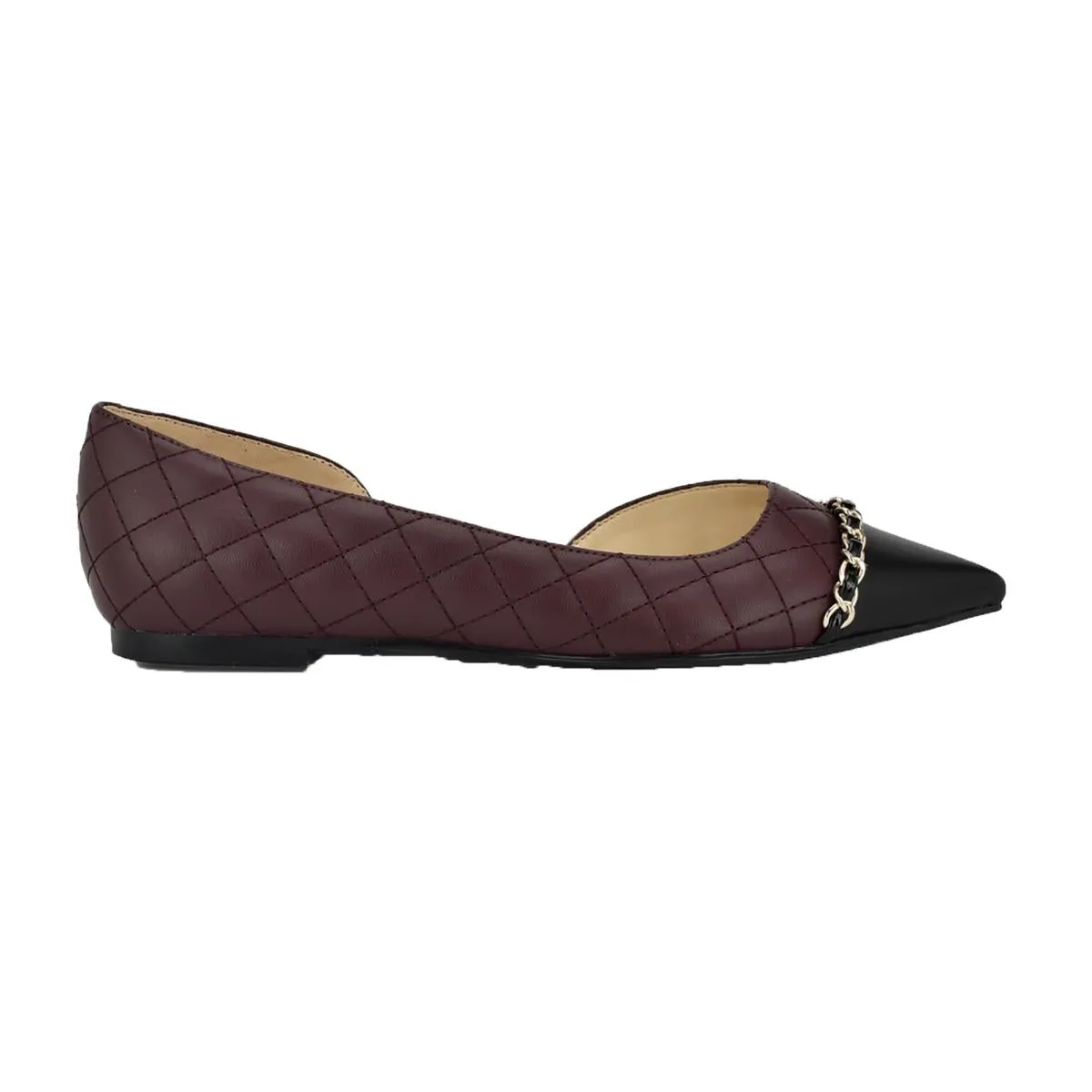 Breza Womens Quilted Faux Leather Flat Shoes