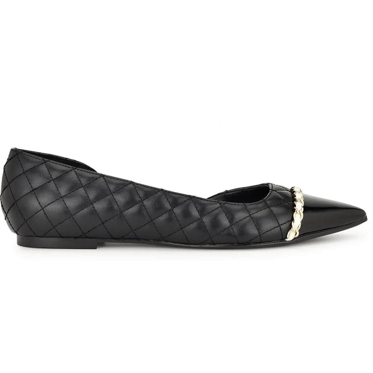 Breza Womens Quilted Faux Leather Flat Shoes