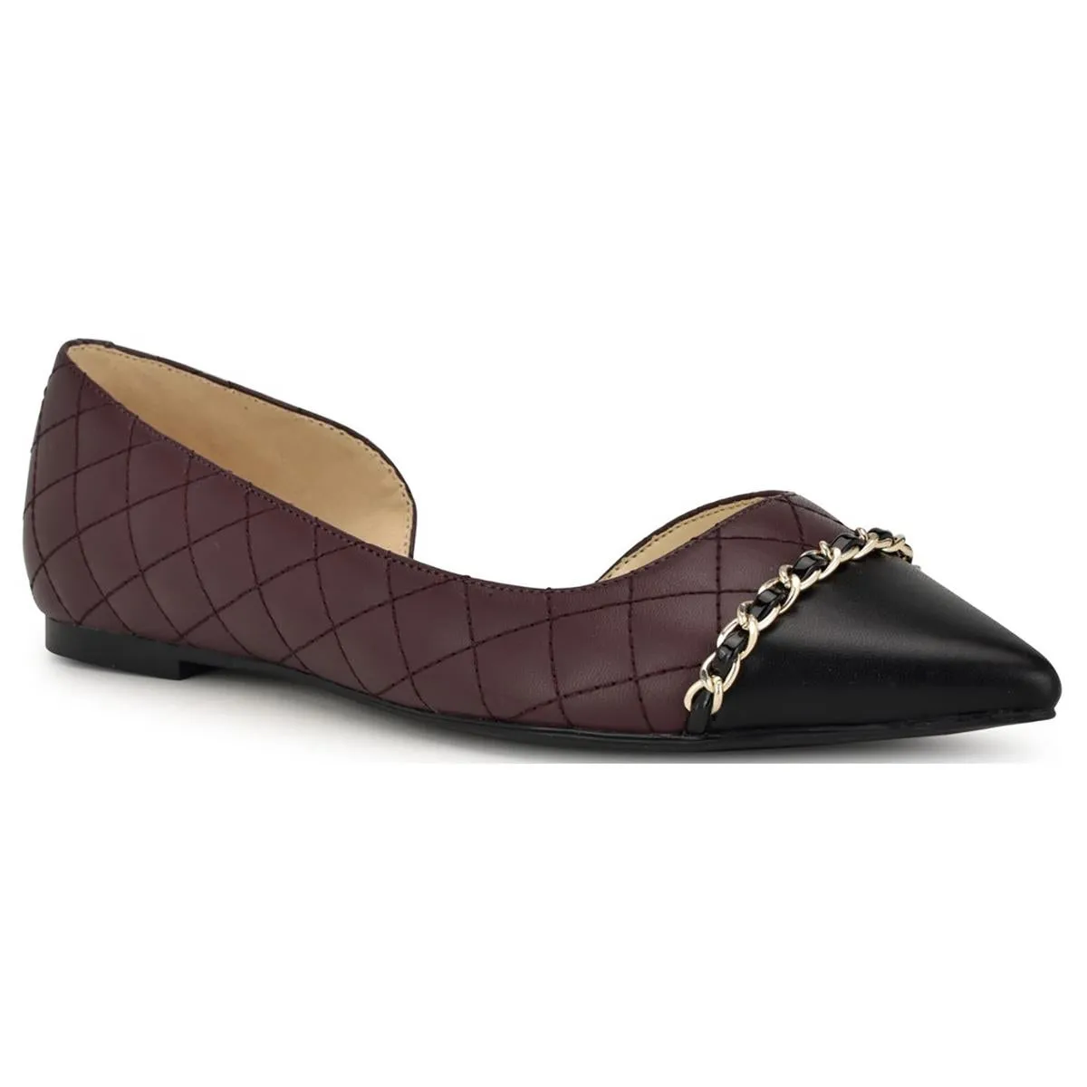 Breza Womens Quilted Faux Leather Flat Shoes
