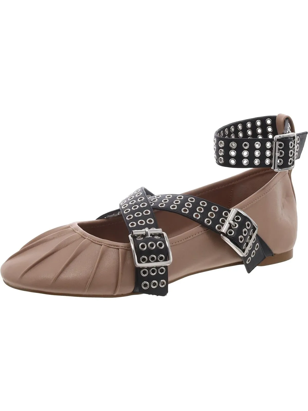 Bryar Womens Faux Leather Round Toe Ballet Flats