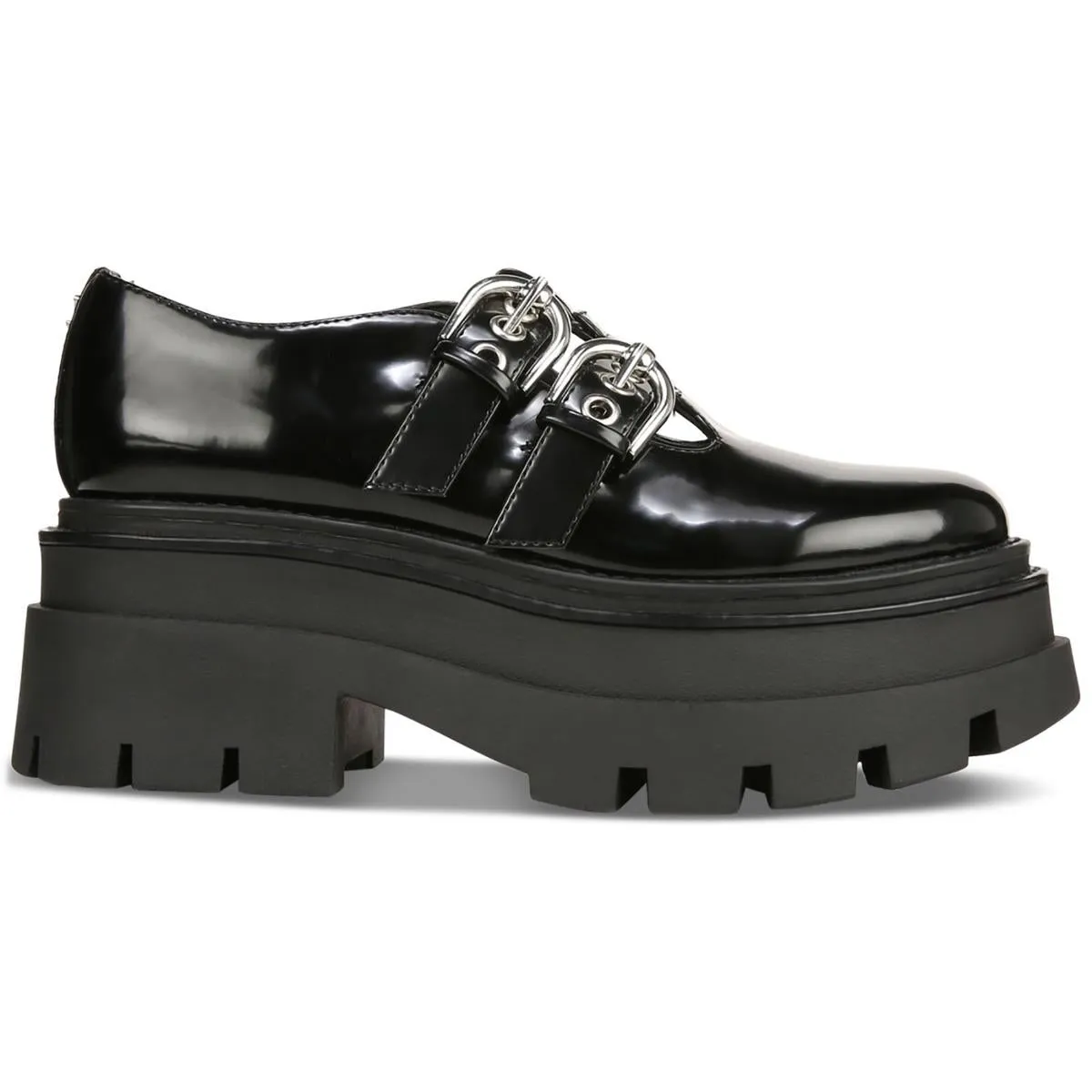 Bryce Womens Buckle Block Heel Mary Janes