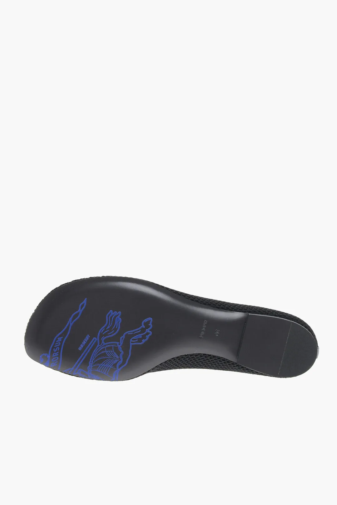 Burberry Cuir Sole Crochet Ballet Flats With Embroidered Logo