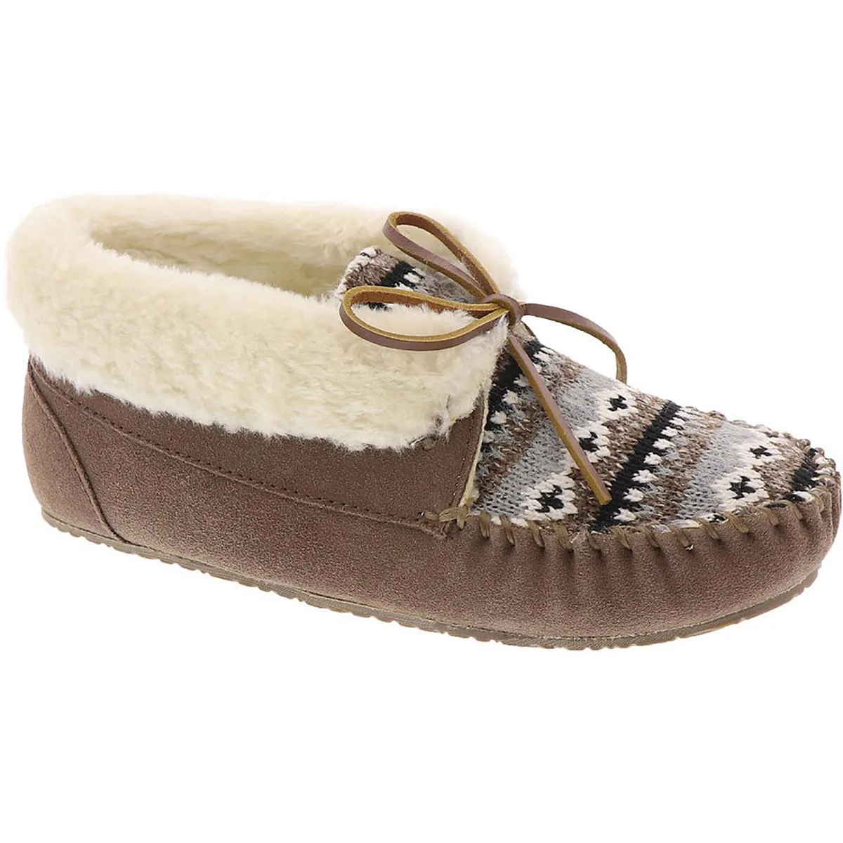 Cabin Bootie Womens Bow Faux Fur Lined Moccasins