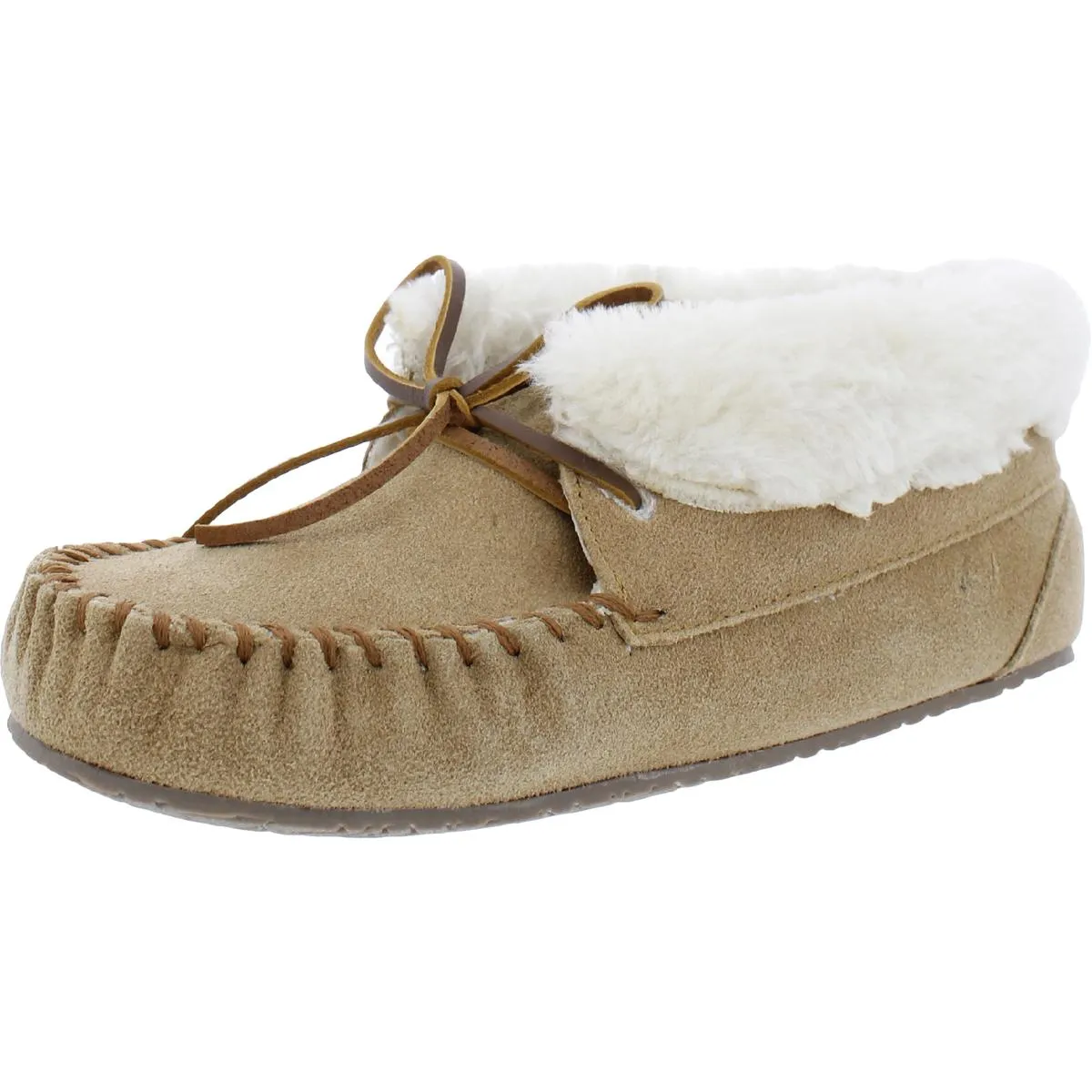 Cabin Bootie Womens Bow Faux Fur Lined Moccasins