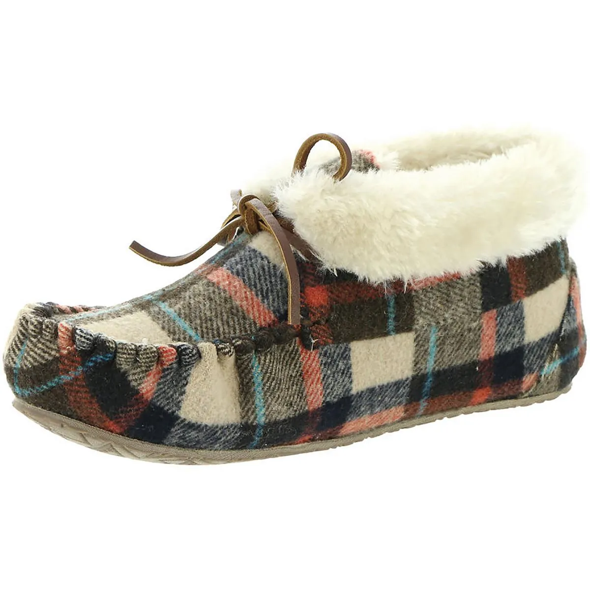 Cabin Bootie Womens Bow Faux Fur Lined Moccasins