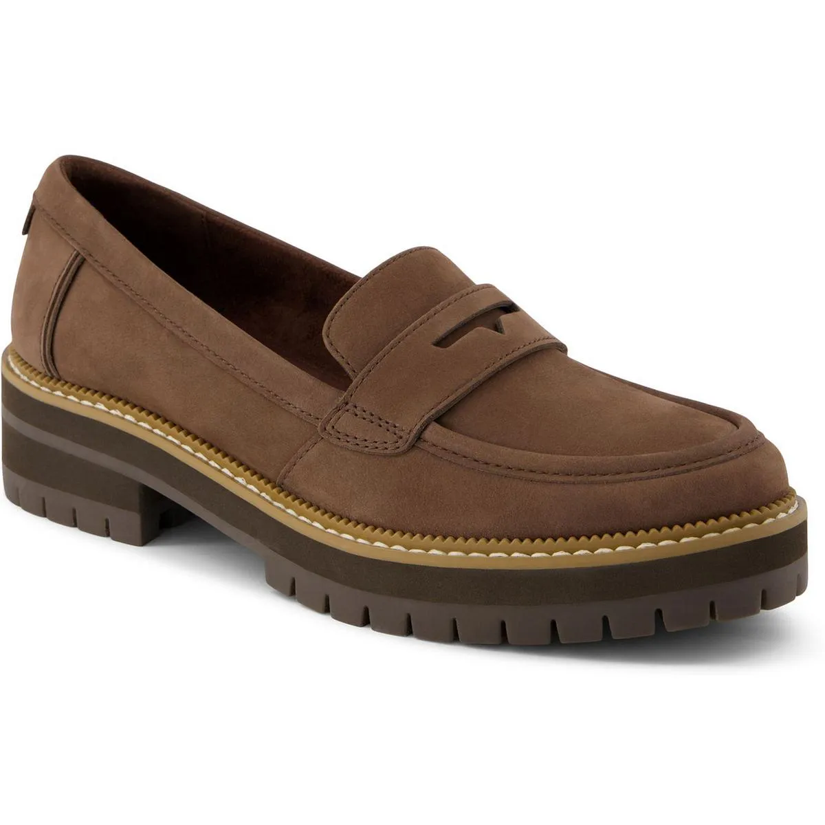 CARA Womens Lug Sole Casual Loafers