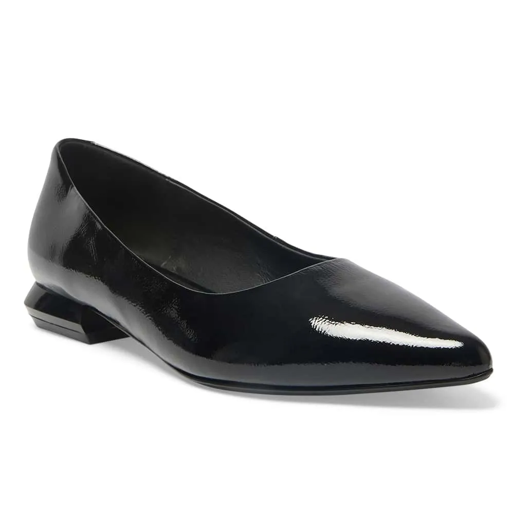Cassie Flat in Black Patent