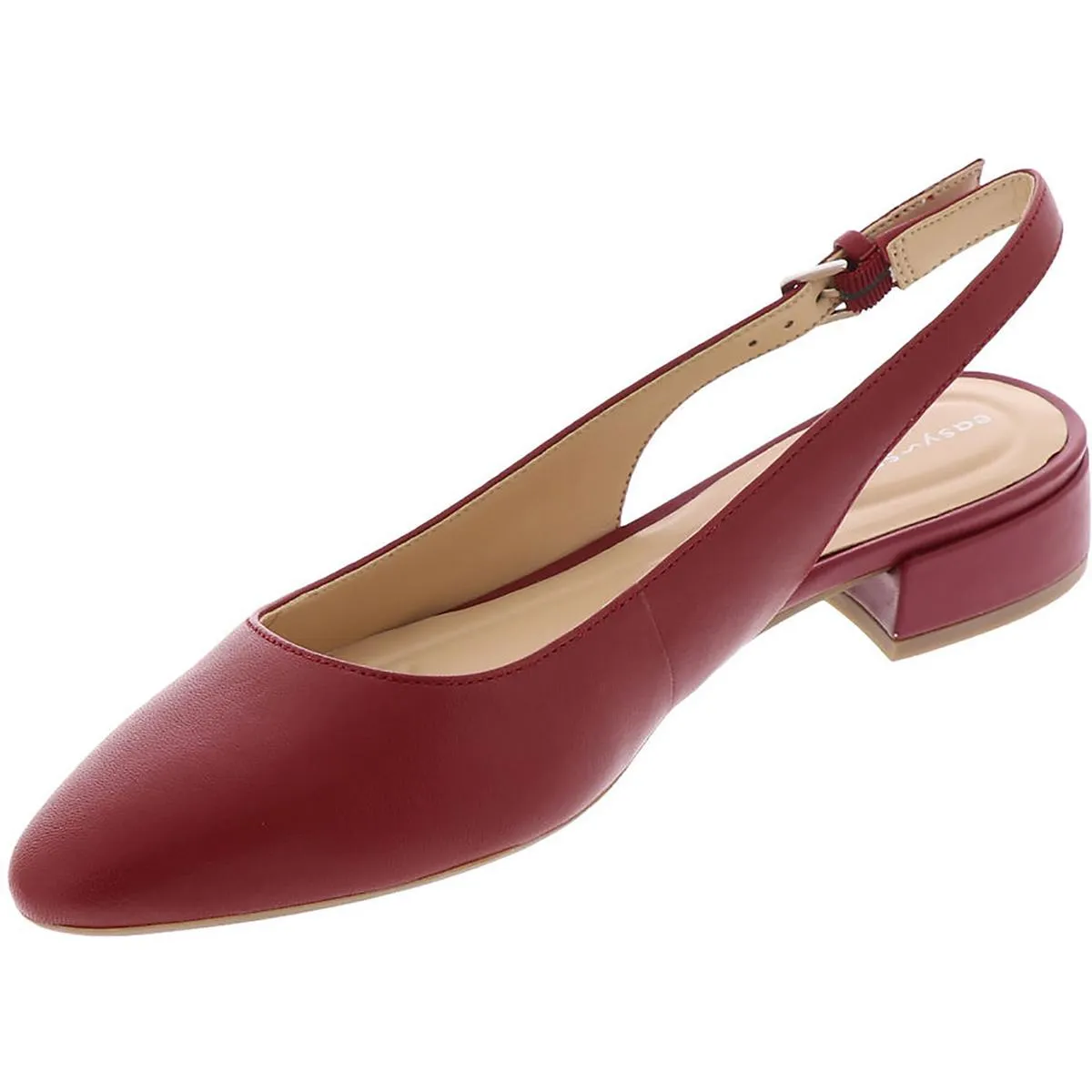 Cassius Womens Leather Adjustable Slingbacks