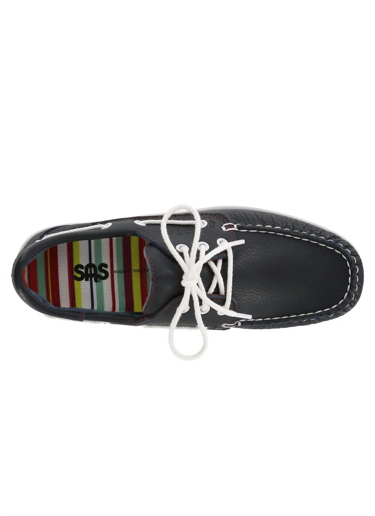 Catalina Lace Up Boat Shoe - Wide In Navy