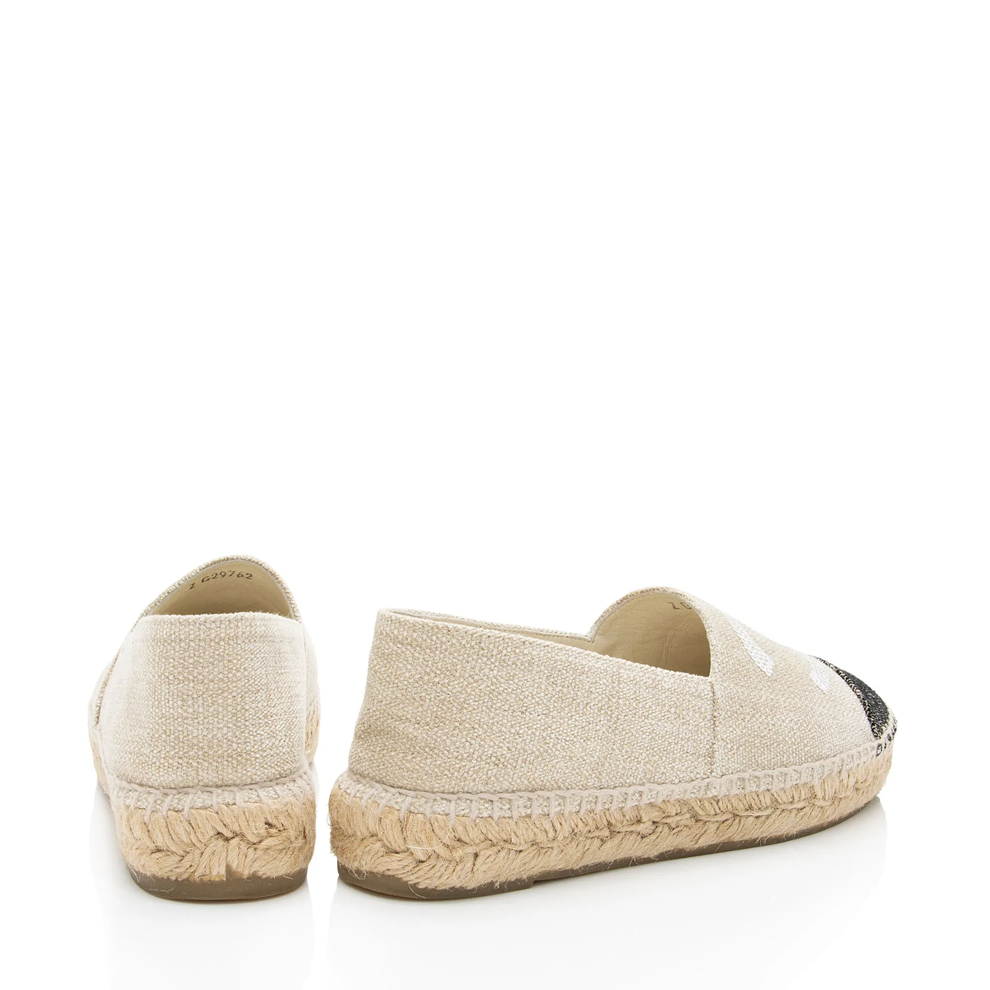 Chanel Linen Sequin CC Espadrilles