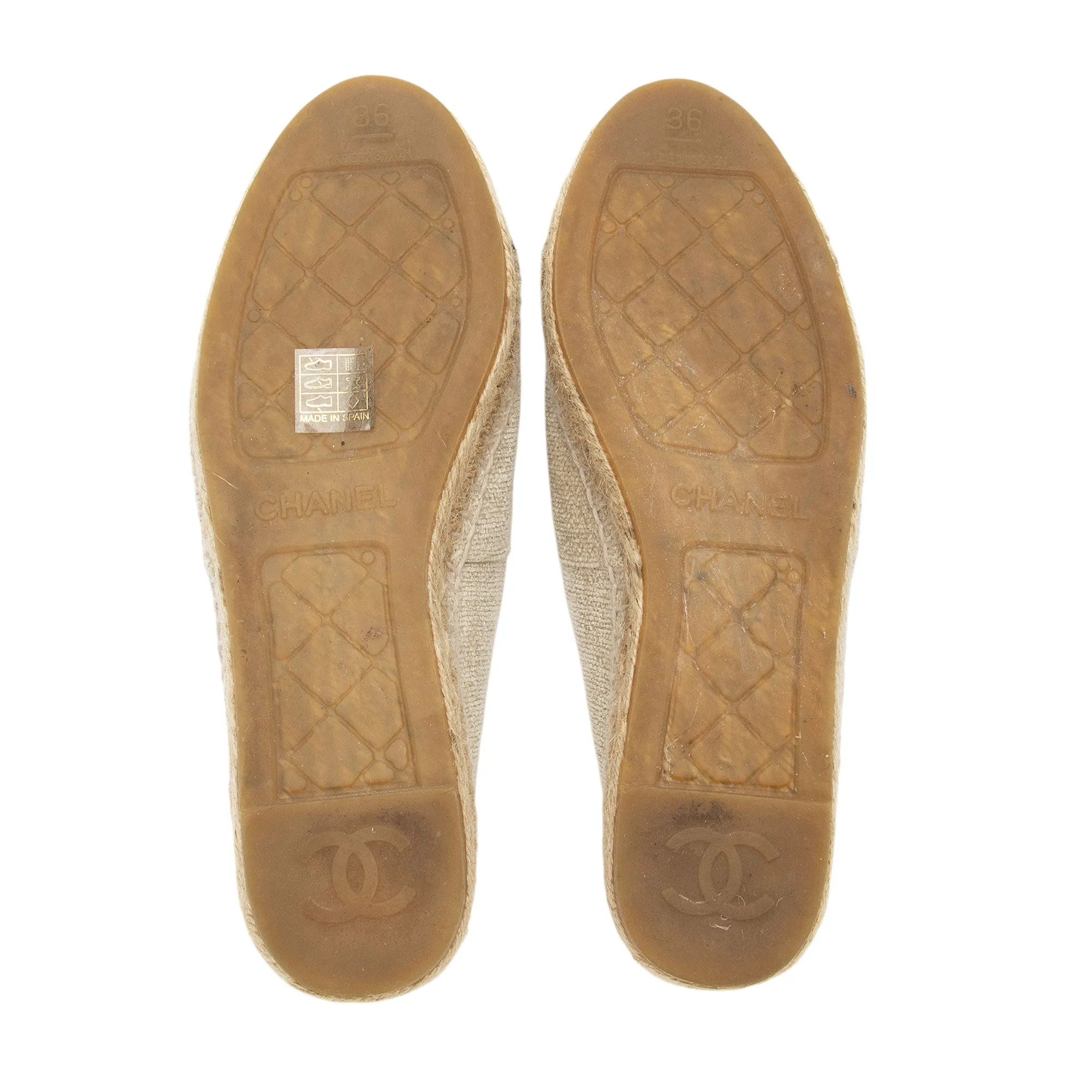 Chanel Linen Sequin CC Espadrilles