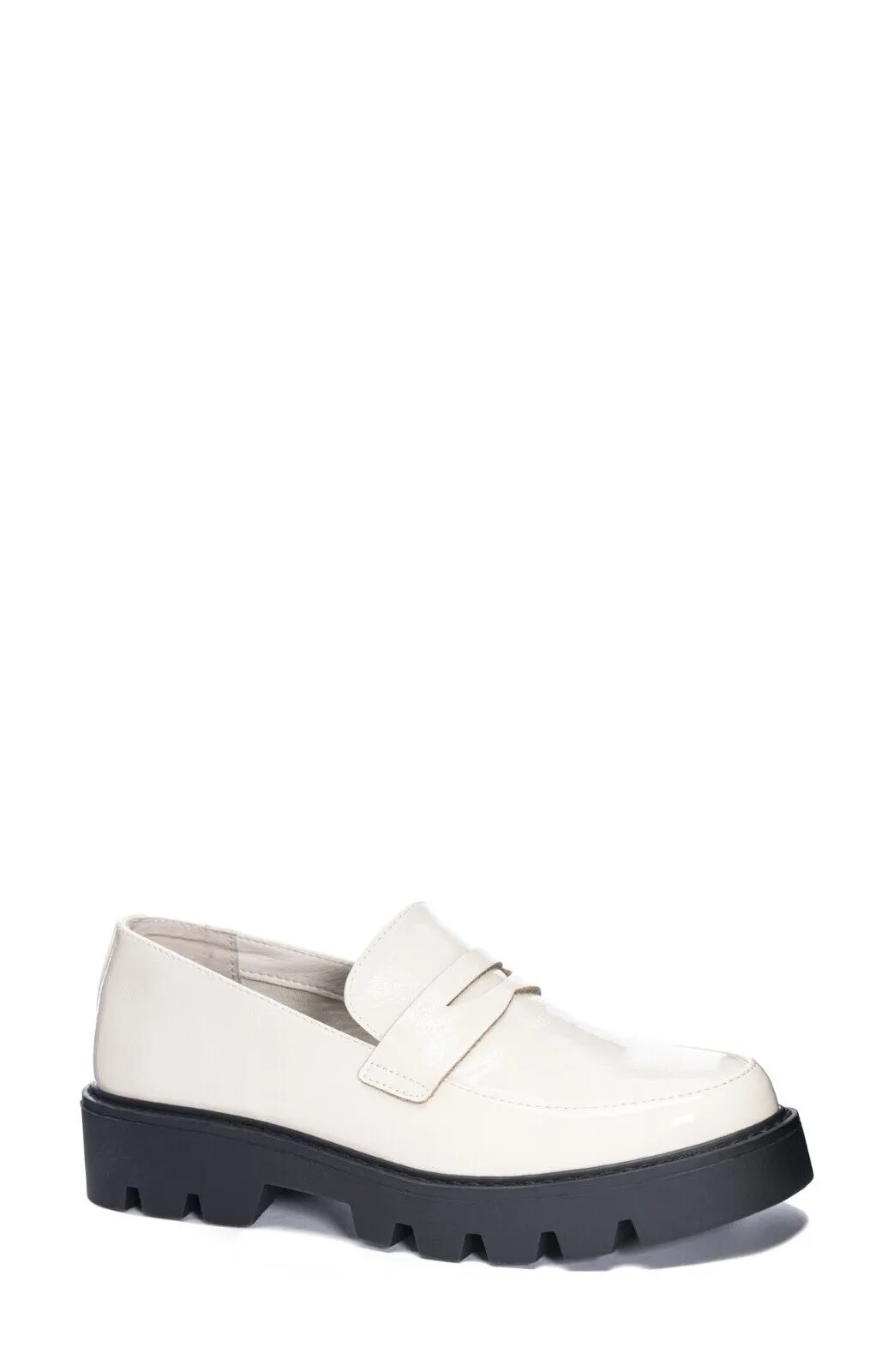 Chinese Laundry Playback Loafers Women's US 8 Cream Patent Platform Shoes KHD648