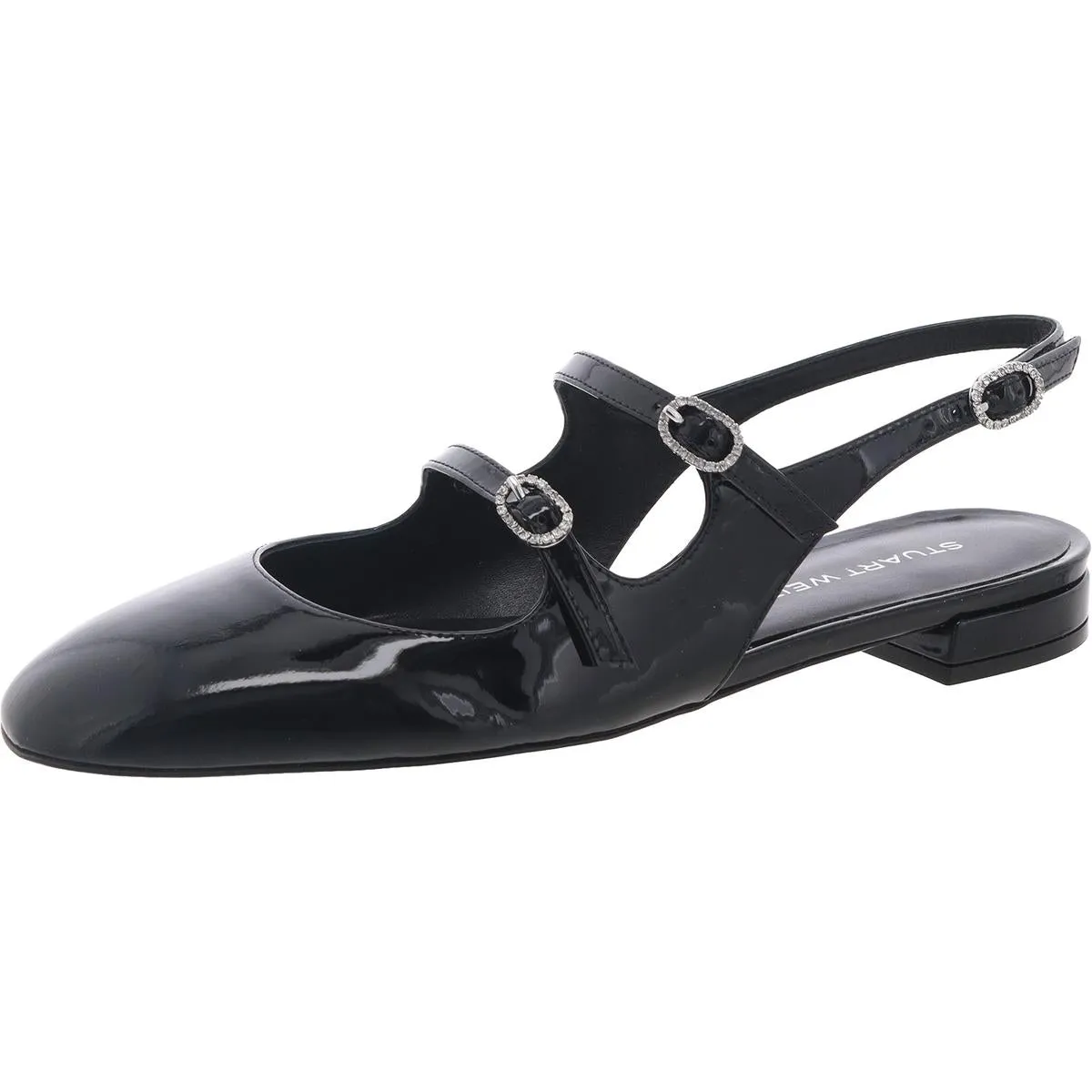 Claris Womens Embellished Patent Leather Slingbacks