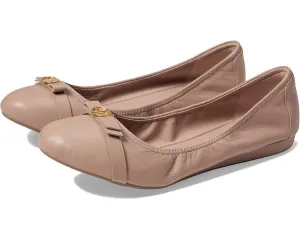 Cole Haan Tova Bow Flats Women's 8.5 Tan Leather Slip-On Round Toe Ballet ZPO757 (Brown,8.5)