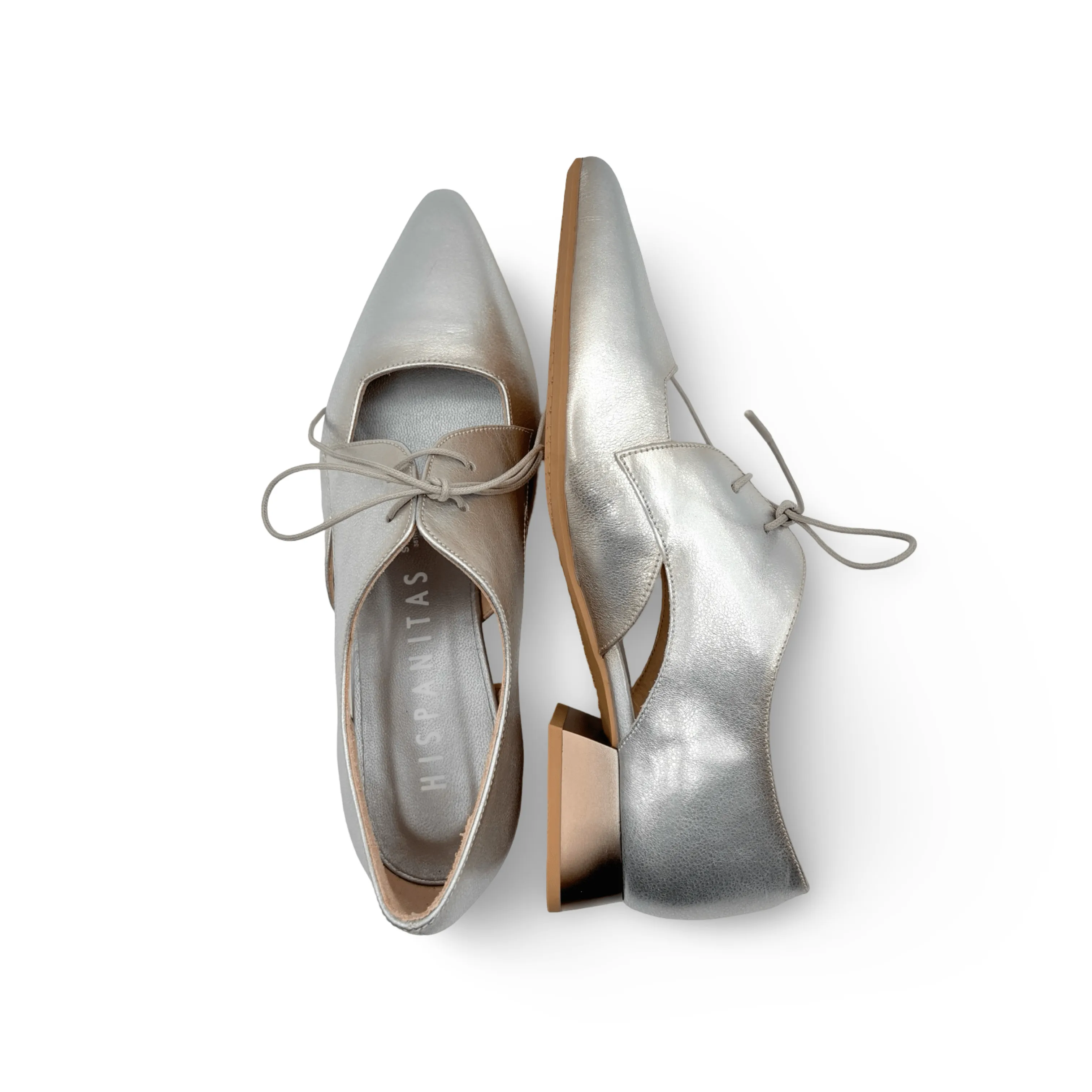 Dali Silver Lace up Flat