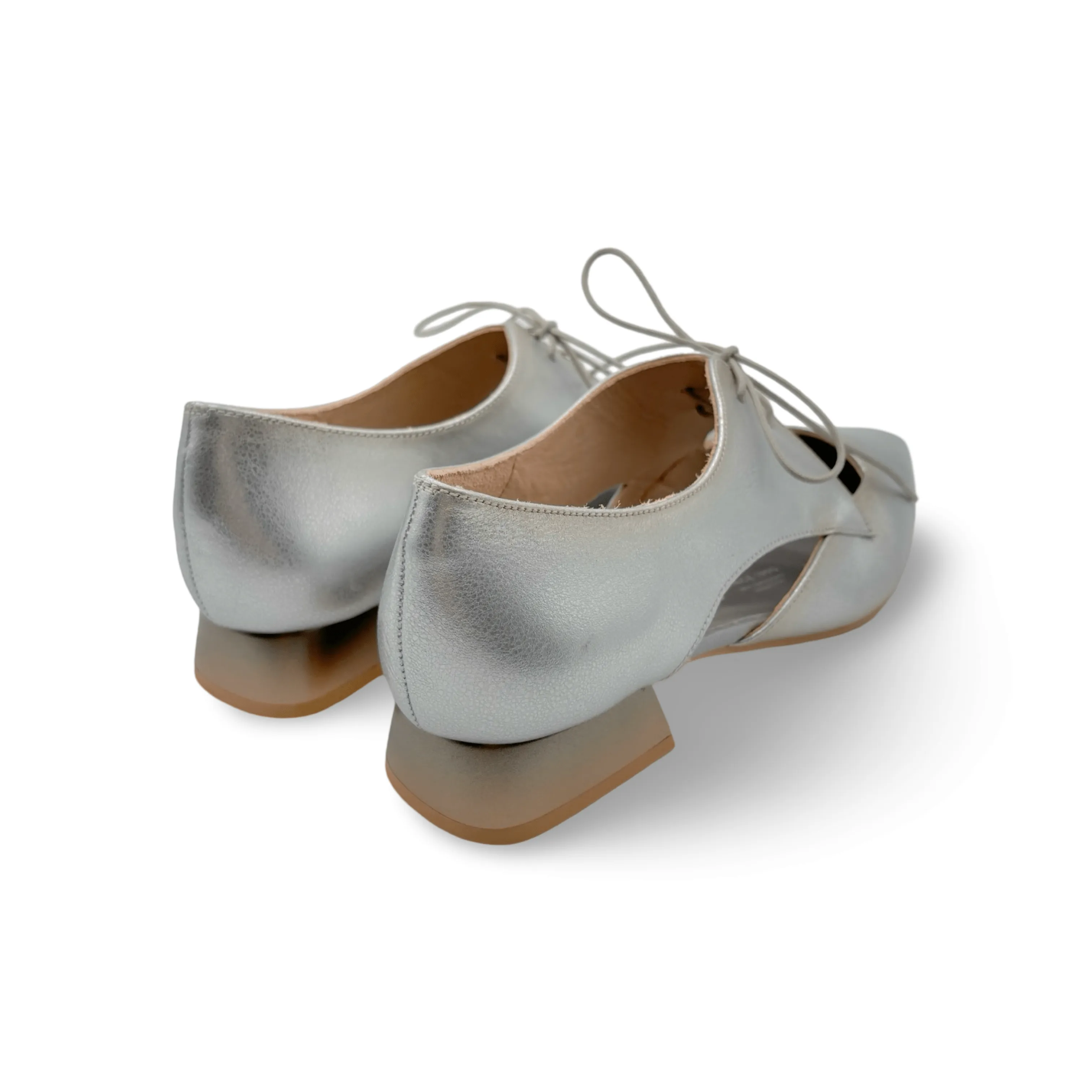 Dali Silver Lace up Flat
