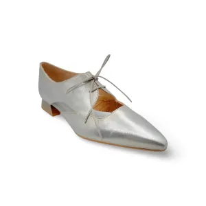 Dali Silver Lace up Flat