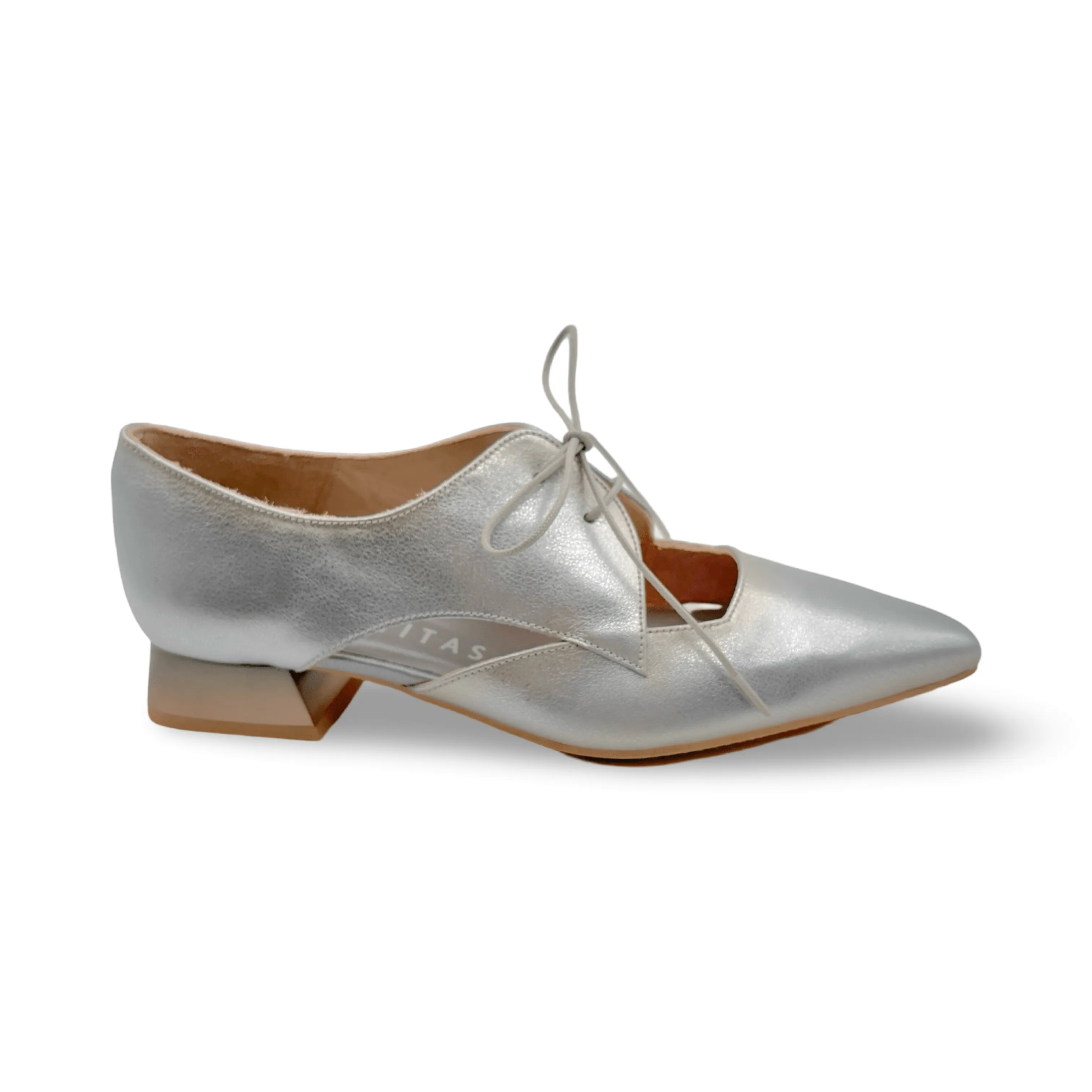 Dali Silver Lace up Flat