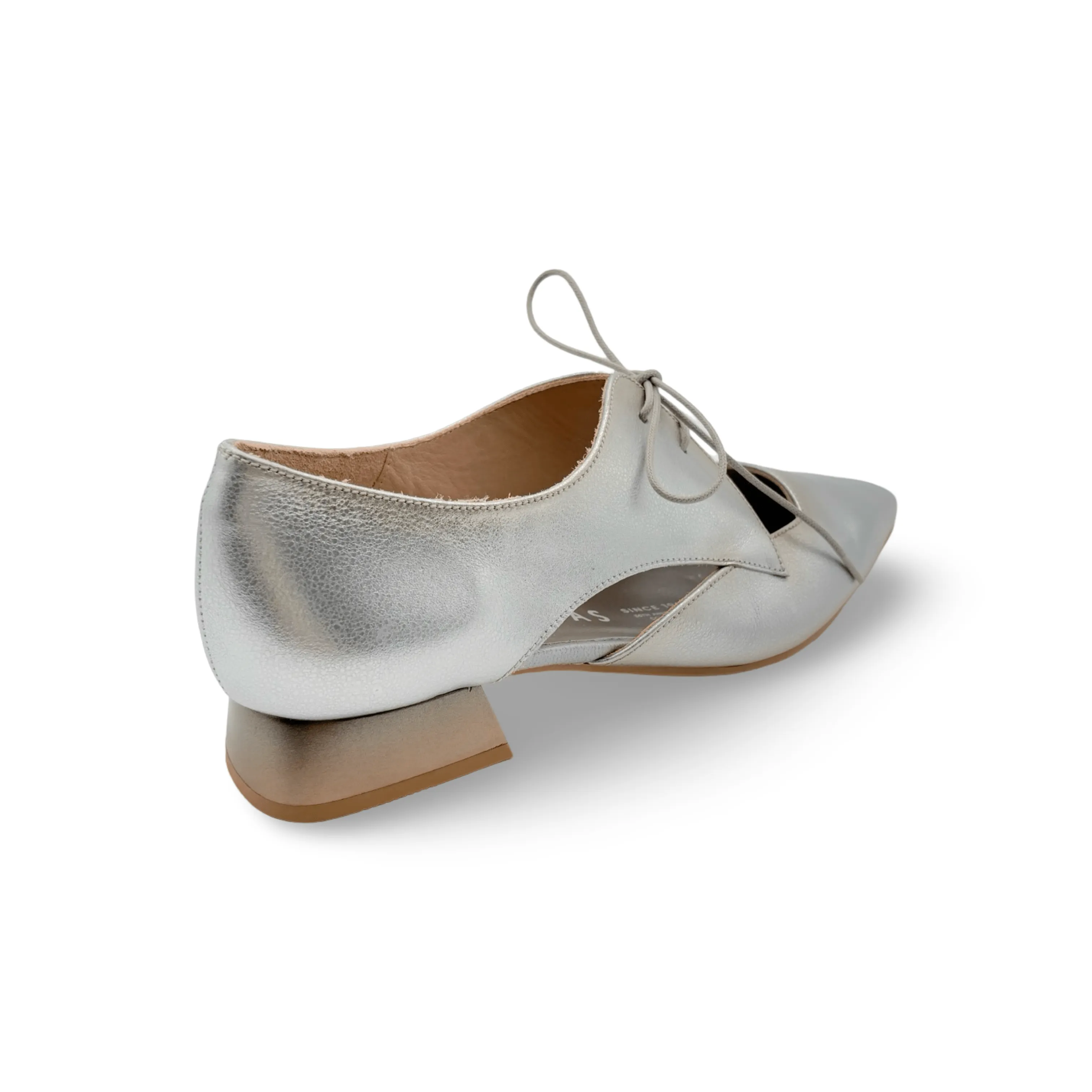 Dali Silver Lace up Flat