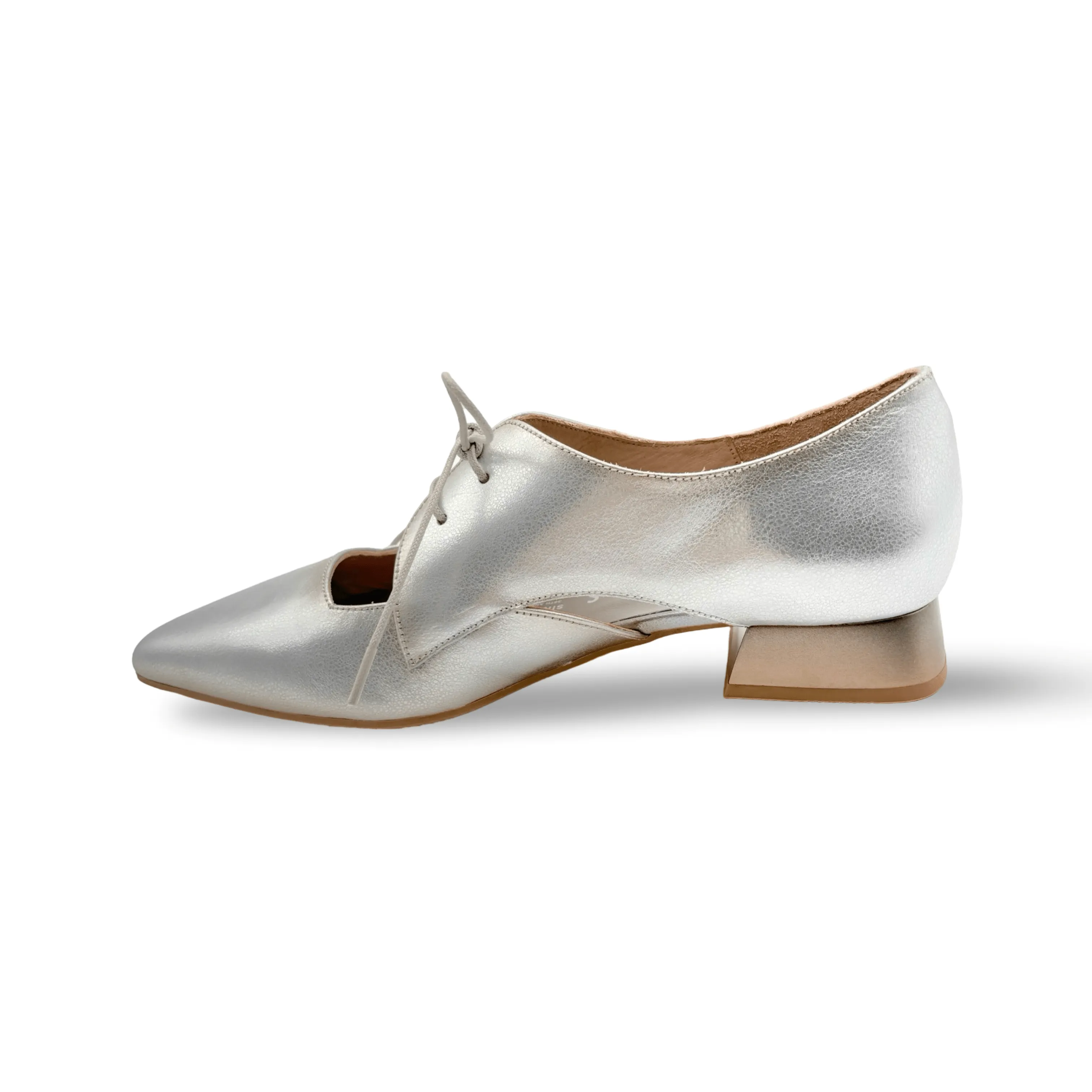 Dali Silver Lace up Flat