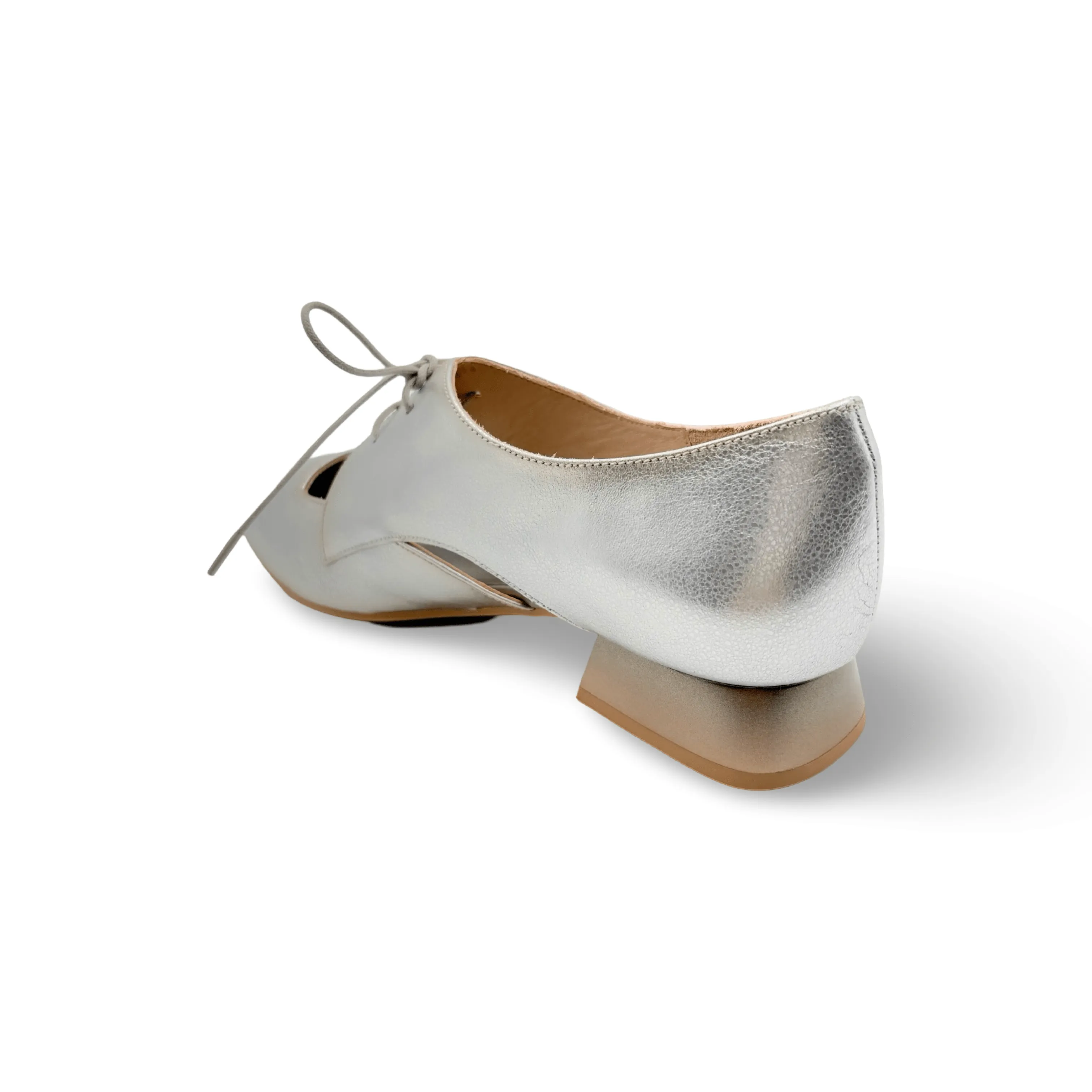 Dali Silver Lace up Flat