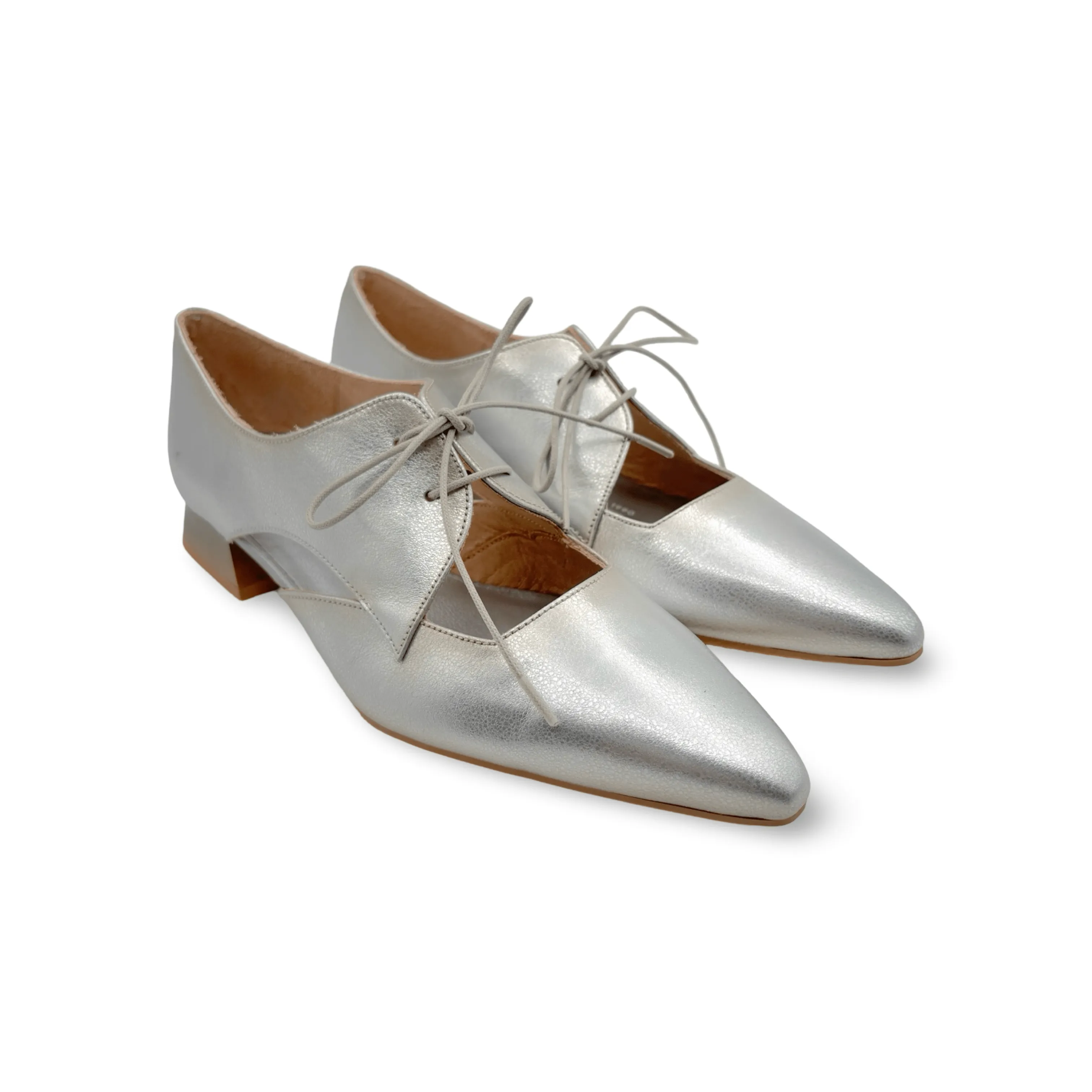 Dali Silver Lace up Flat