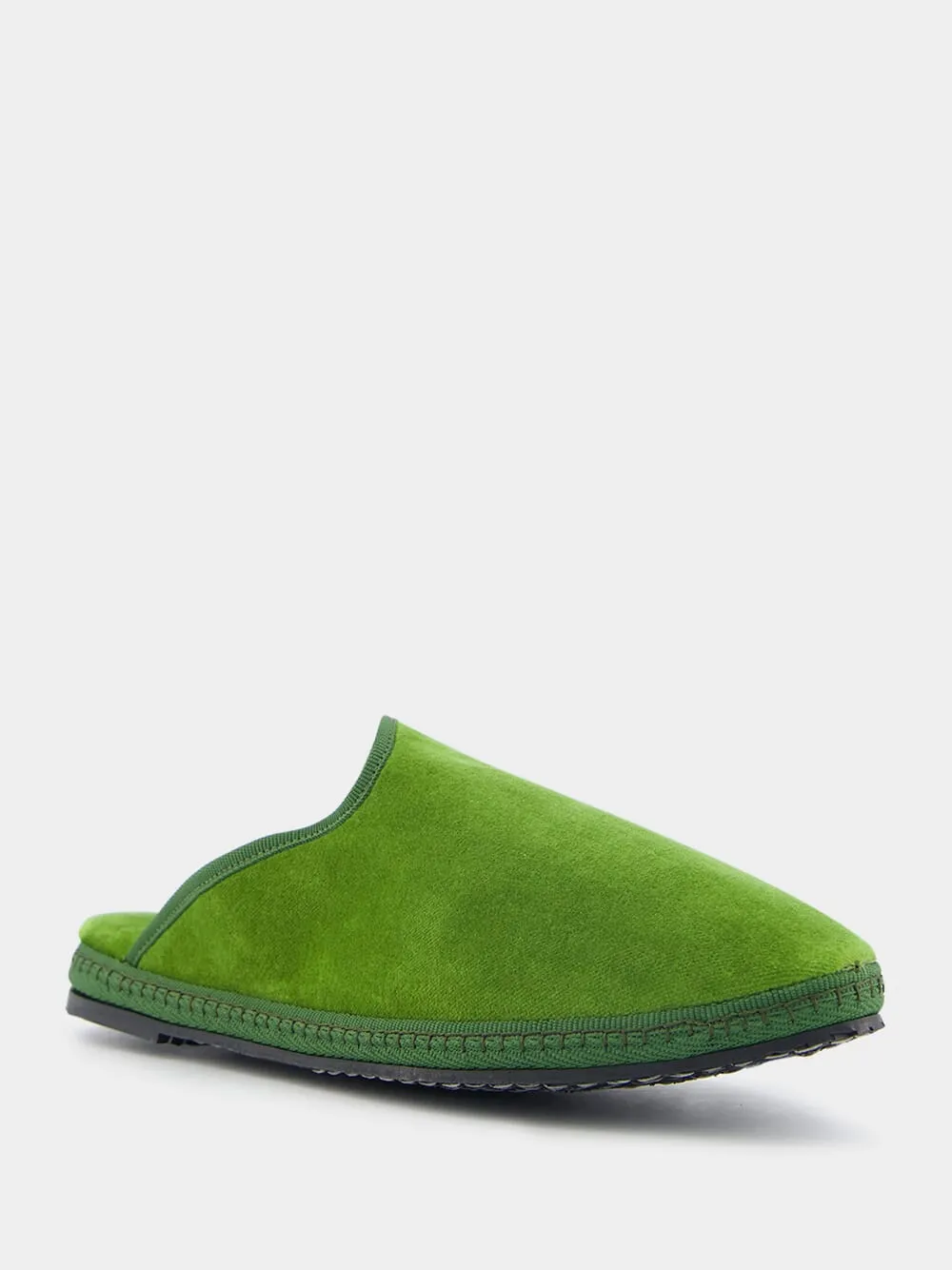 DandyCotton Velvet Green Slippers