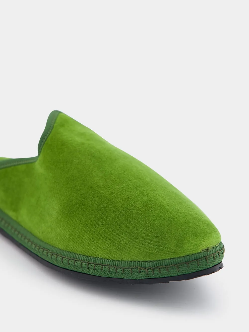 DandyCotton Velvet Green Slippers