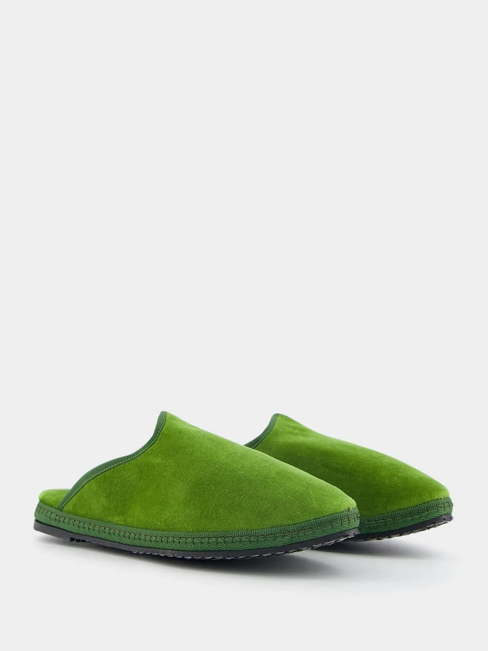 DandyCotton Velvet Green Slippers